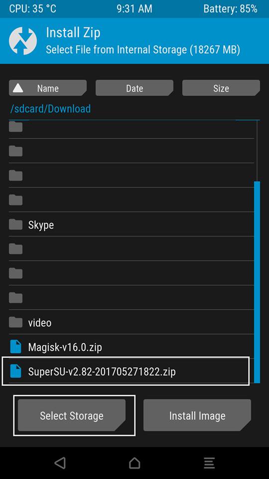 Flash SuperSU ZIP