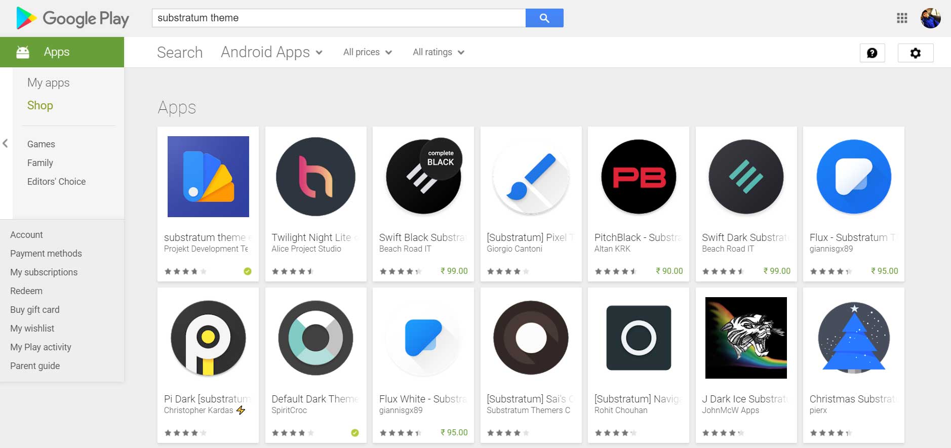 Substratum theme