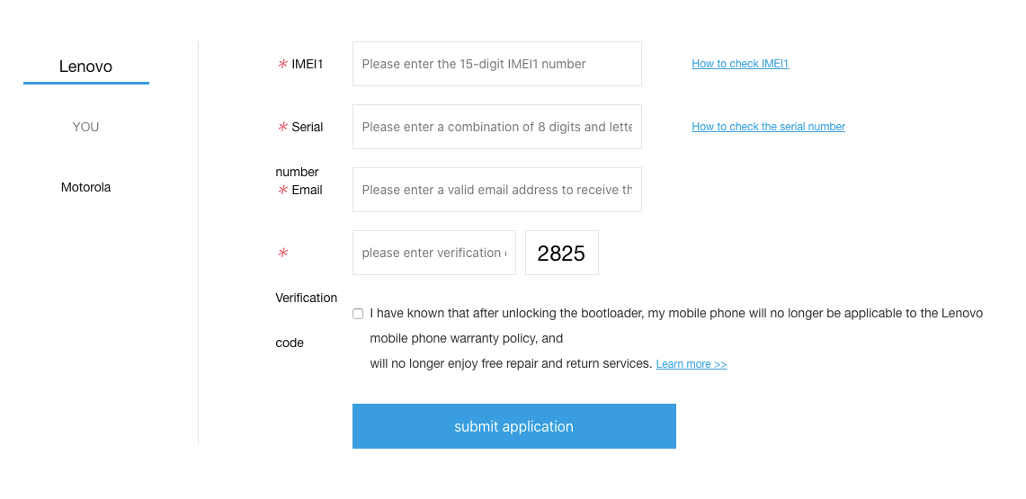ZUI Unlock website
