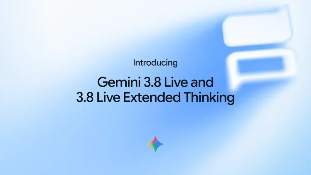 Gemini 3.8 Live interface on a smartphone displaying voice waveform animations